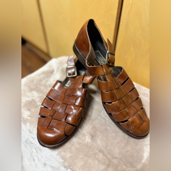 Vintage Cole Haan Bragano Brown Leather Fisherman Sandals Size 7M - Womens 9 - Picture 10 of 10